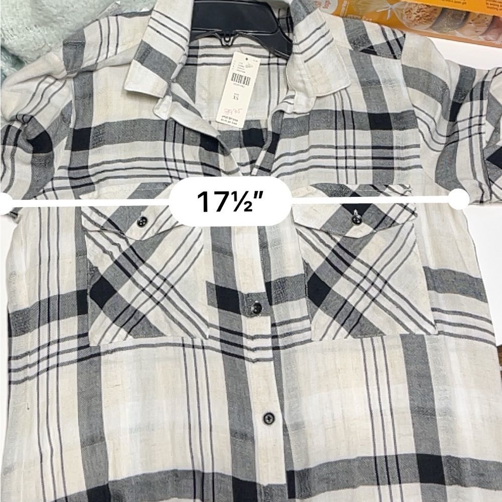 Anthropologie Cloth & Stone Hannah Midi Shirtdress in Black and White XS NWT - Picture 11 of 15